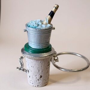 WTU Wine Things Unlimted Champagne Bucket NYE Pewter & Cork Stopper Barware